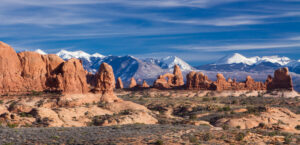 View of the windows in Arches National Park, Utah