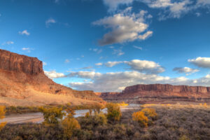 Utah-Canyonlands National Park-Island in the Sky District-White Rim Road. This image was captured at sunrise on the Green River.