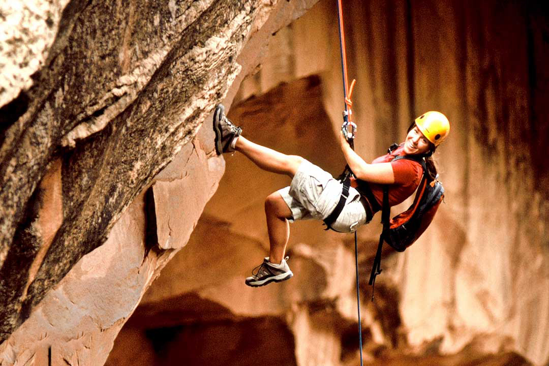 Want to experience a bit of wild Moab canyoneering without the trouble of Aaron Ralston in 127 Hours? http://www.moabadventurecenter.com/trips/rock-climbing/